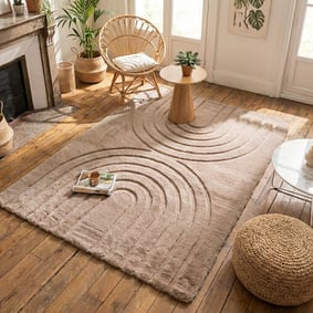 Zacht hoogpolig vloerkleed - Carvy Arches Taupe