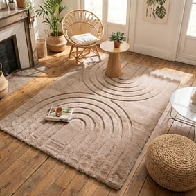 Zacht hoogpolig vloerkleed - Carvy Arches Taupe