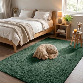 Fluffy vloerkleed - Bobby Groen