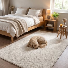 Fluffy vloerkleed - Bobby Wit