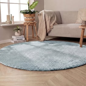Rond wasbaar vloerkleed - Clean Lichtblauw