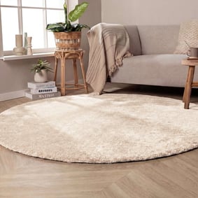 Rond wasbaar vloerkleed - Clean Creme