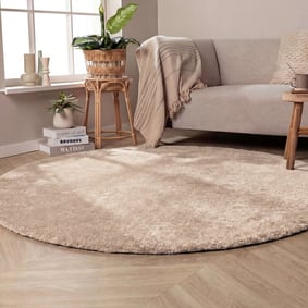 Rond wasbaar vloerkleed - Clean Beige