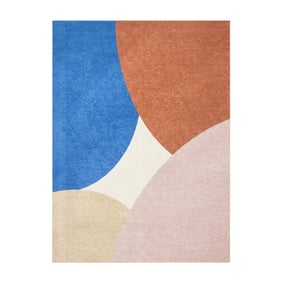 Geometrisch vloerkleed - Swing Circles Blauw/Roze - product