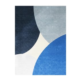 Geometrisch vloerkleed - Swing Circles Blauw - sfeer