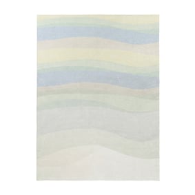 Geometrisch vloerkleed - Swing Waves Blauw/Groen - sfeer