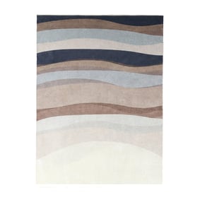 Geometrisch vloerkleed - Swing Waves Blauw/Bruin - sfeer