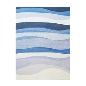 Geometrisch vloerkleed - Swing Waves Blauw - product