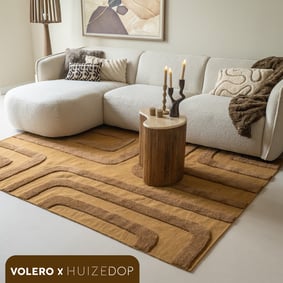 Wollen vloerkleed - Judith Lines Bruin