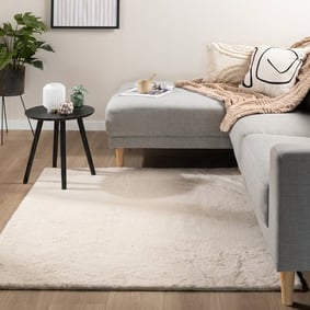 Vierkant laagpolig vloerkleed - Cozy Creme