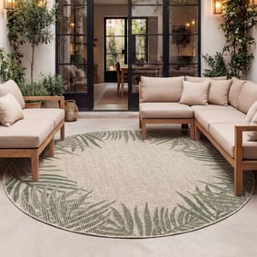 Rond buiten vloerkleed - Tiga Edge Groen 