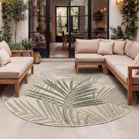 Rond buiten vloerkleed - Tiga Palm Groen