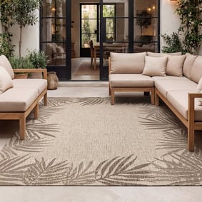 Buiten vloerkleed - Tiga Edge Taupe 