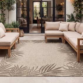 Buiten vloerkleed - Tiga Edge Taupe