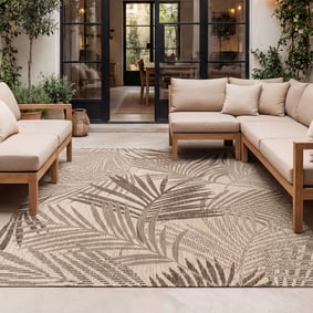 Buiten vloerkleed - Tiga Palm Taupe