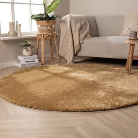 Rond wasbaar vloerkleed - Clean Goud