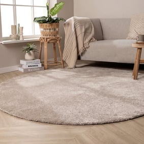 Rond wasbaar vloerkleed - Clean Creme