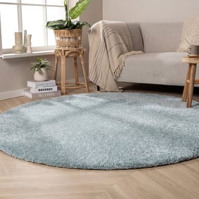 Rond wasbaar vloerkleed - Clean Lichtblauw