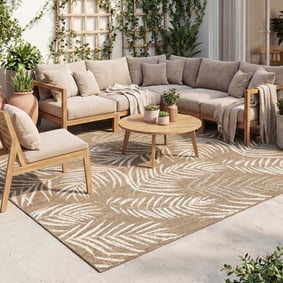 Buitenkleed - Malta Leaves Naturel