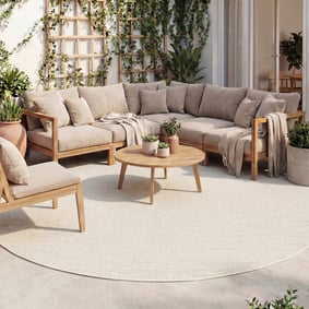 Rond buitenkleed - Malta Melange Creme