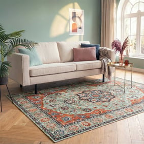 Vintage vloerkleed - Imagine Medaillon Groen