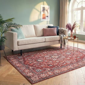 Vintage vloerkleed - Imagine Medaillon Rood