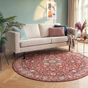 Rond vintage vloerkleed - Imagine Medaillon Rood