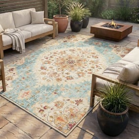 Vintage buitenkleed - Santo Mandala Lichtblauw