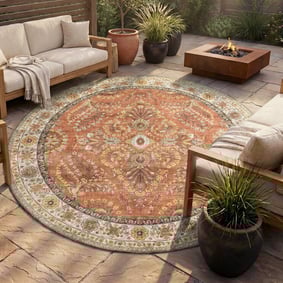 Rond vintage buitenkleed - Santo Flora Terra