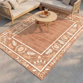 Buitenvloerkleed - Maui Border Terracotta