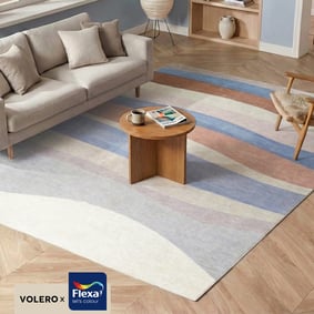 Geometrisch vloerkleed - Swing Waves Blauw/Roze
