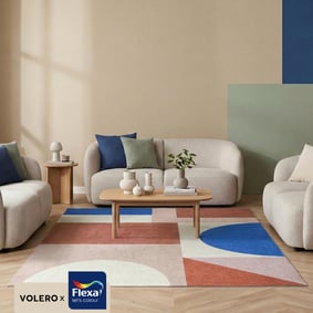 Geometrisch vloerkleed - Swing Shapes Blauw/Roze