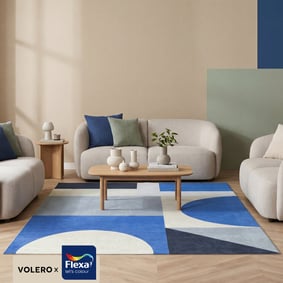Geometrisch vloerkleed - Swing Shapes Blauw