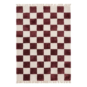 Checkerboard vloerkleed - Blox Fringe Rood - product