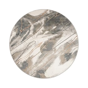 Rond wasbaar vloerkleed - Misha Lines Creme/Grijs - product