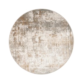 Rond wasbaar vloerkleed - Misha Grunge Creme/Bruin - sfeer