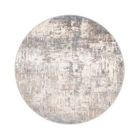 Rond wasbaar vloerkleed - Misha Grunge Creme/Grijs - sfeer