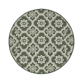 Rond buitenkleed - Rio Flower Groen  - product
