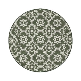Rond buitenkleed - Rio Flower Groen - sfeer