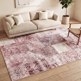 Patchwork vloerkleed - Lago Rood/Roze