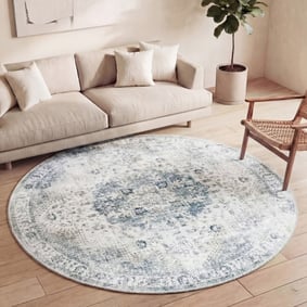 Rond Vintage vloerkleed - Lago Grijs