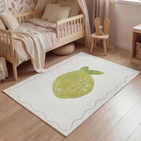 Wasbaar kindervloerkleed - Mick Limoen Groen