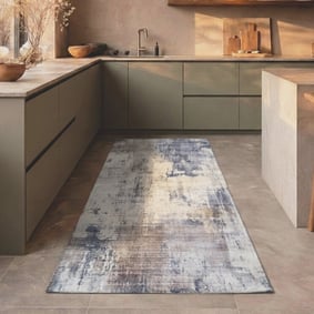 Wasbare loper - Domingo Grunge Taupe/Creme