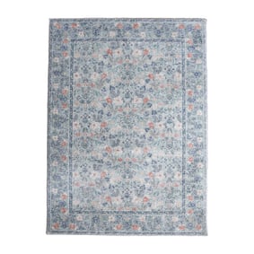 Vintage vloerkleed - Matteo Floral Blauw/Beige - product