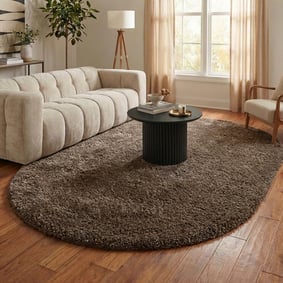 Ovaal Shaggy vloerkleed - Blaze Taupe