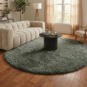 Rond Shaggy vloerkleed - Blaze Groen