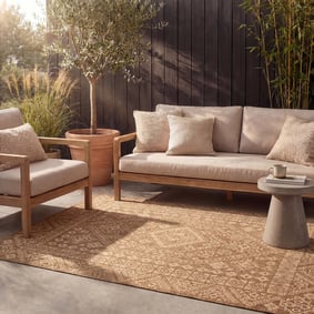 Jute buitenkleed - Mavi Medaillon Bruin/Creme