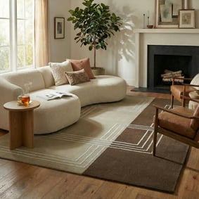 Wollen vloerkleed - Harvey Lines Creme