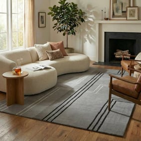 Wollen vloerkleed - Harvey Lines Grijs