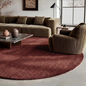 Rond wollen vloerkleed - Leone Rood